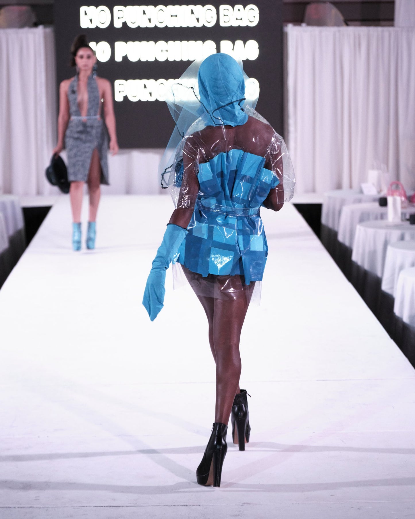 Blue Plaid Vinyl Dress