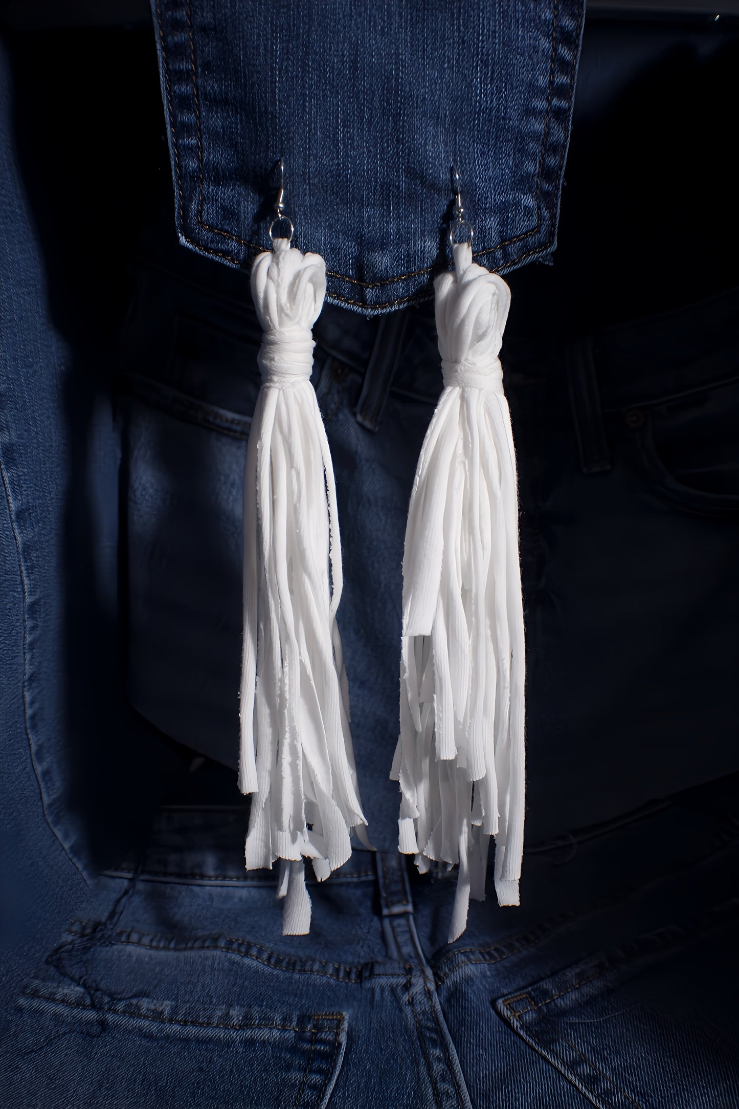 White Tassel Earrings