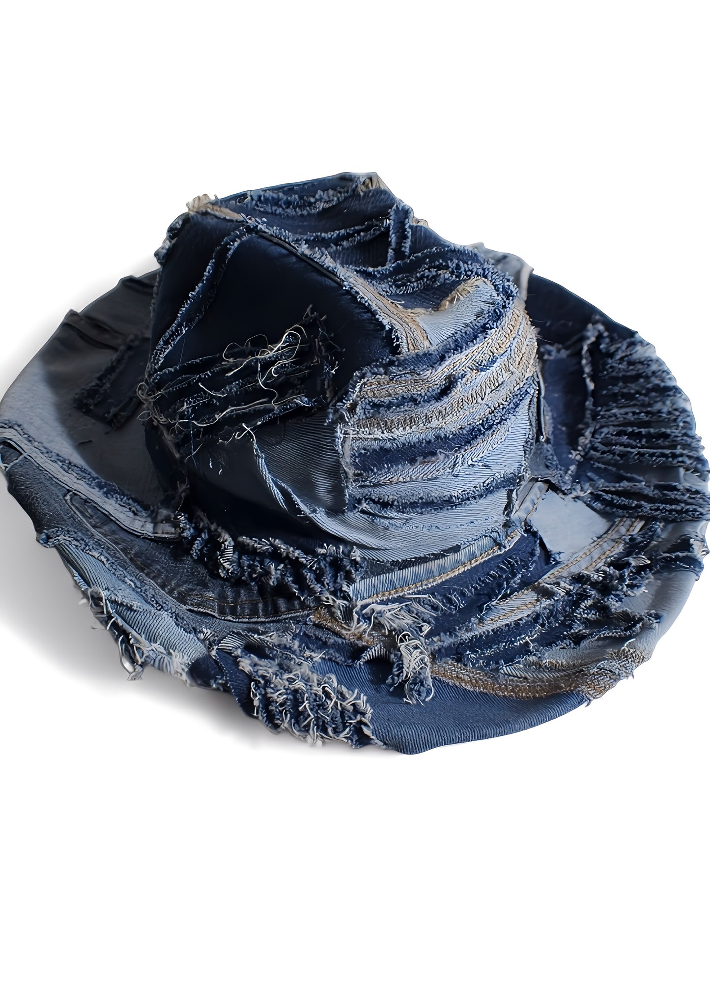 Distressed Denim Patchwork Women's Cowboy Hat
