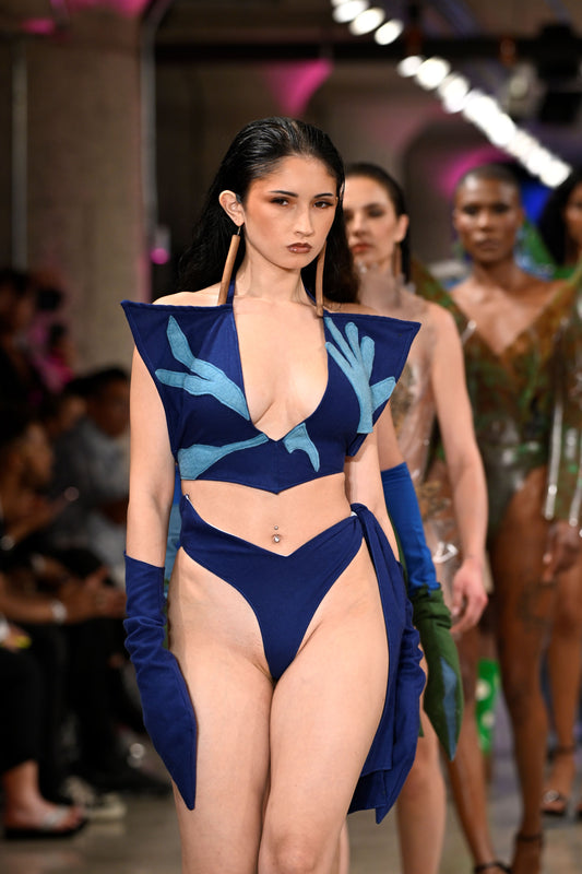 Blue Thong Bikini Bottoms