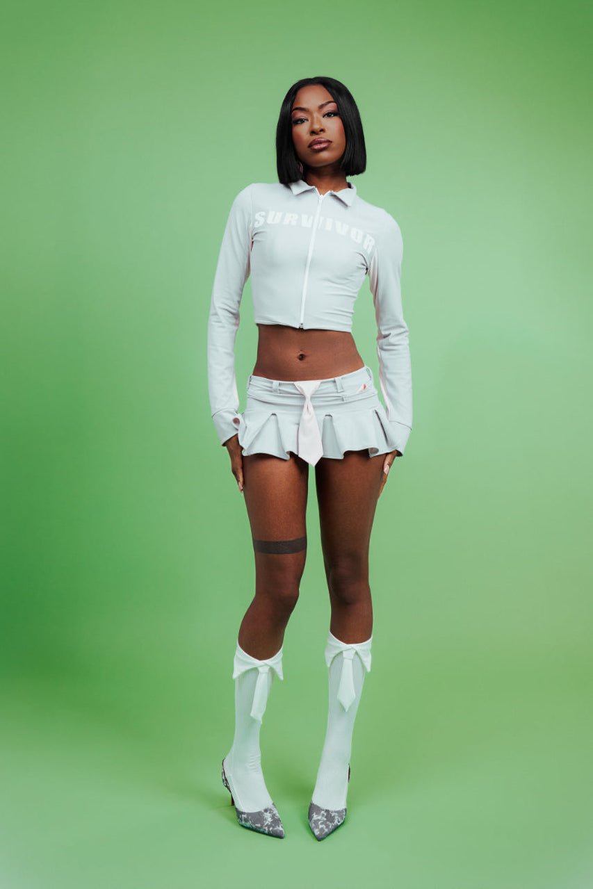 Grey Women's Fitted Zip Up Jacket