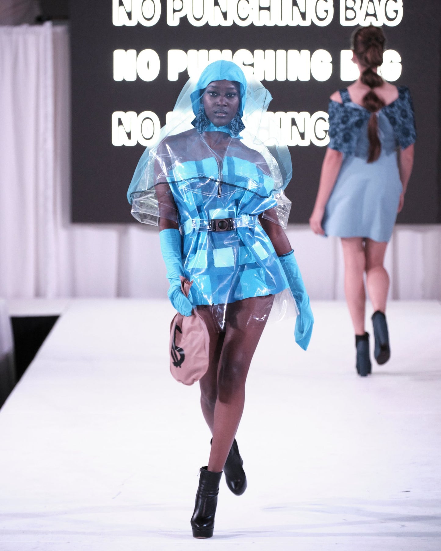Blue Plaid Vinyl Dress