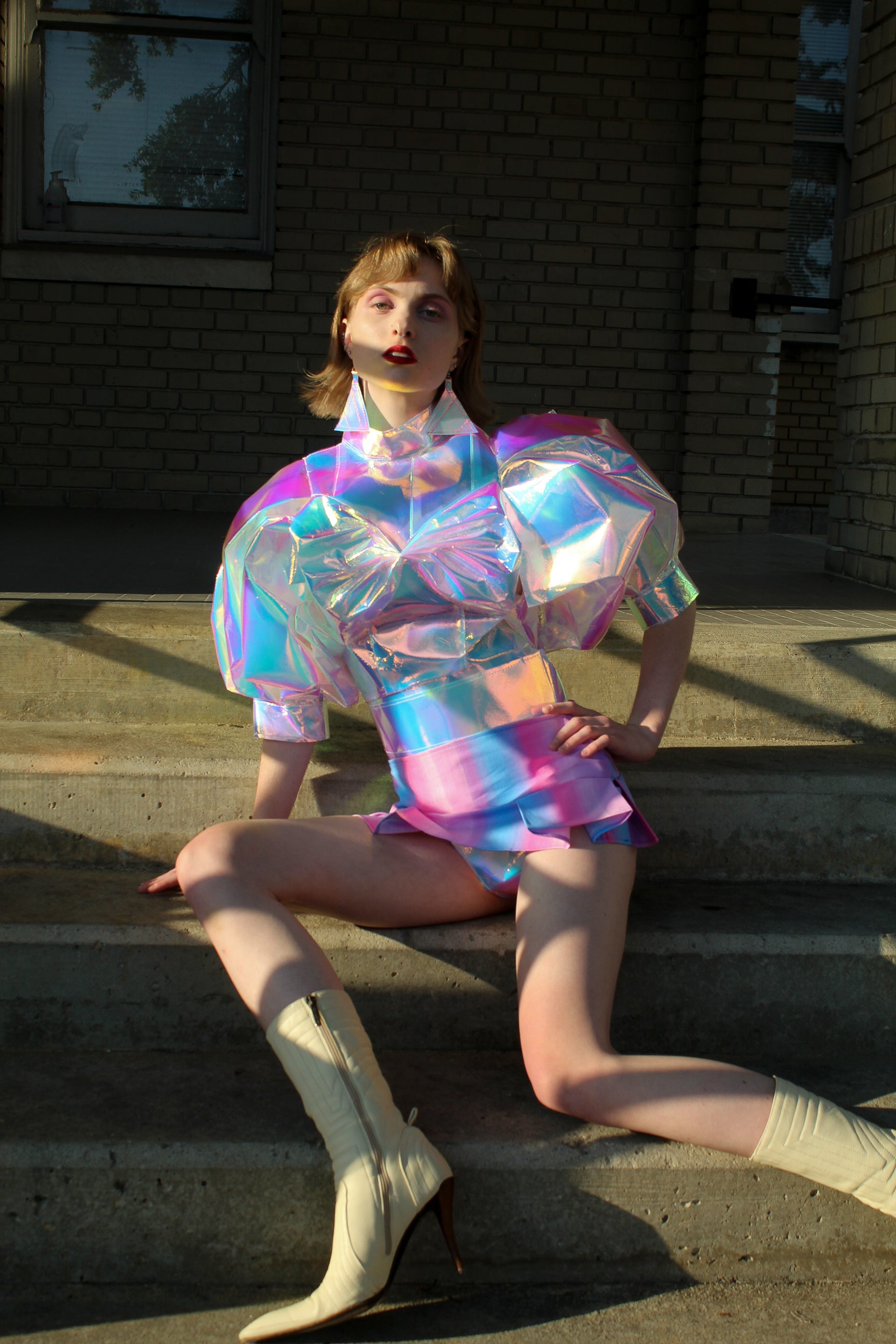 Rainbow Metallic Puff Sleeve Bodysuit – No Punching Bag