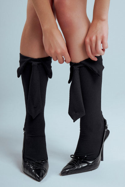 Women's Boot Length Black Socks