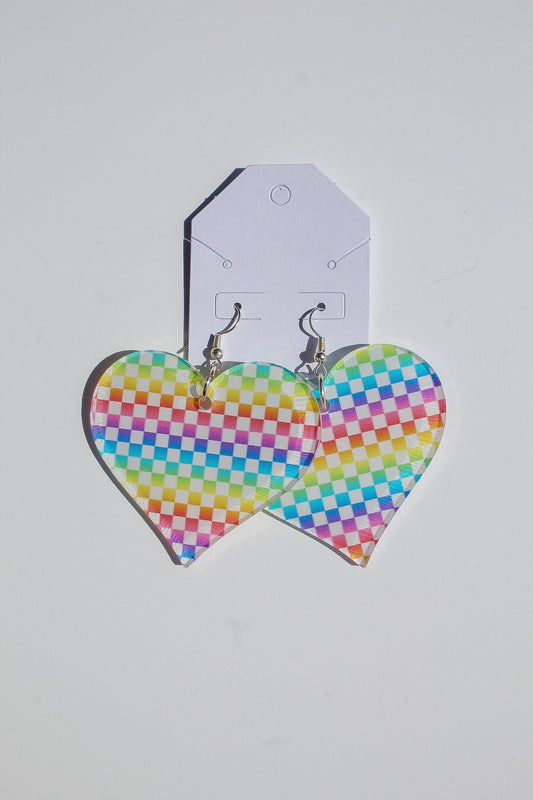 Rainbow Heart Earring