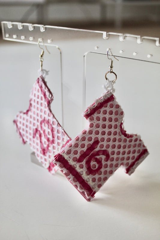Pink Mini Jersey Earrings