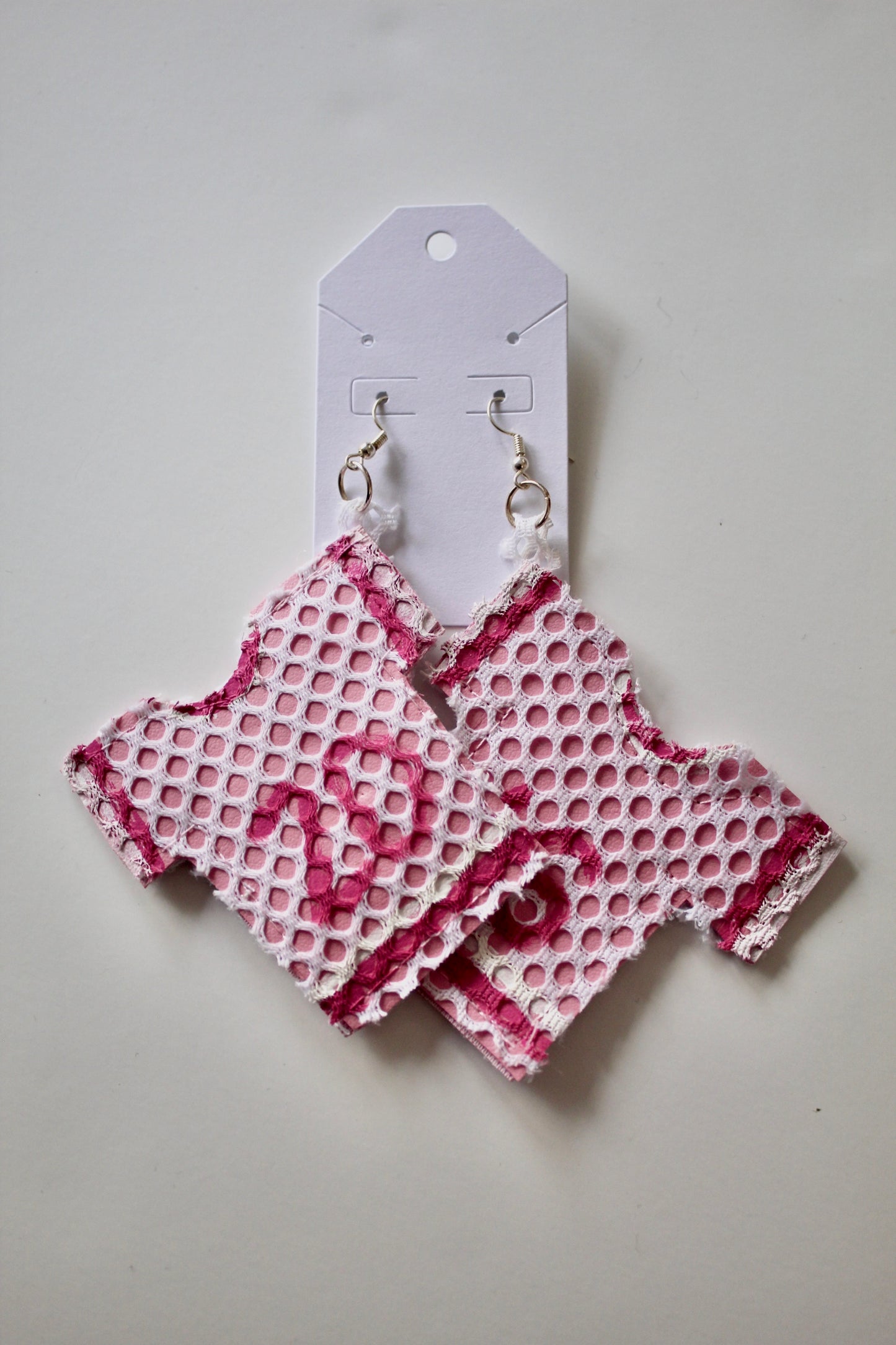 Pink Mini Jersey Earrings