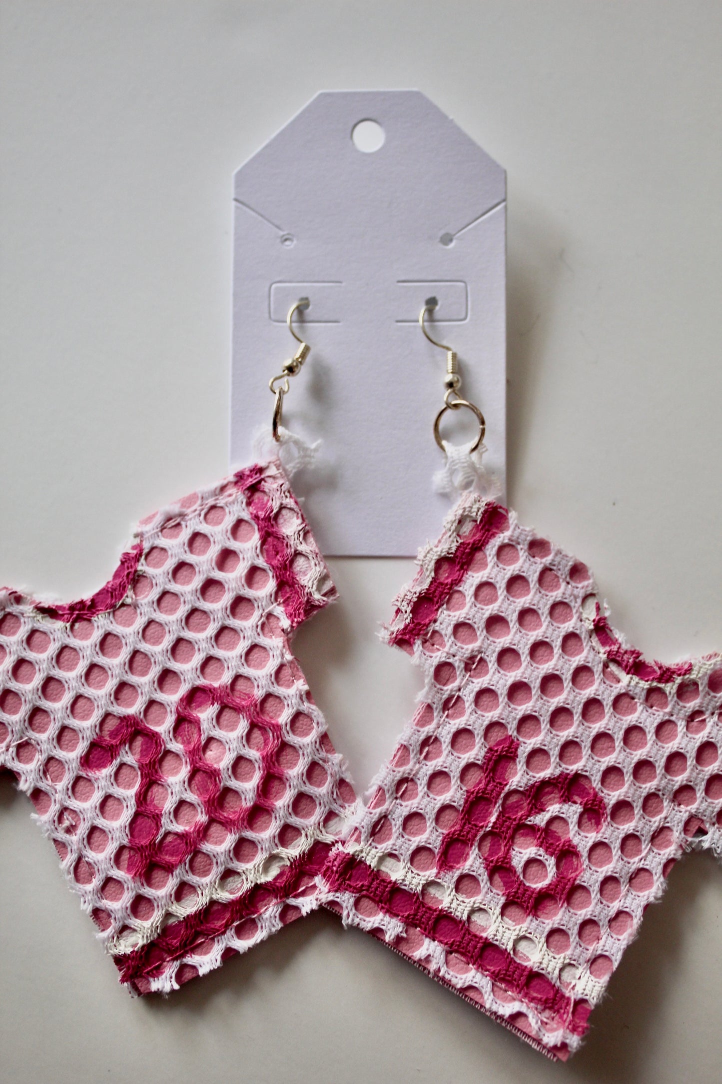 Pink Mini Jersey Earrings