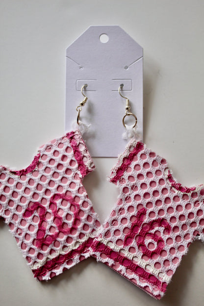Pink Mini Jersey Earrings