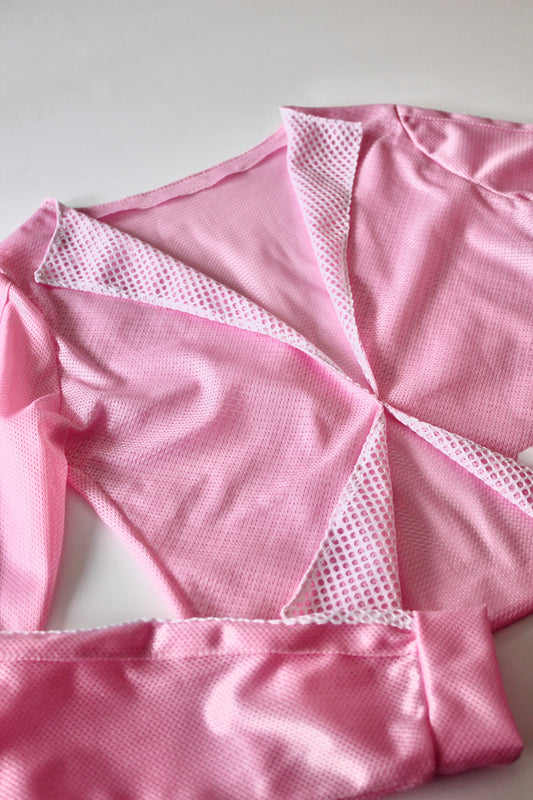 Women's Pink Knit Jersey Crop Top