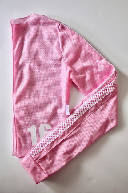 Women's Pink Knit Jersey Crop Top