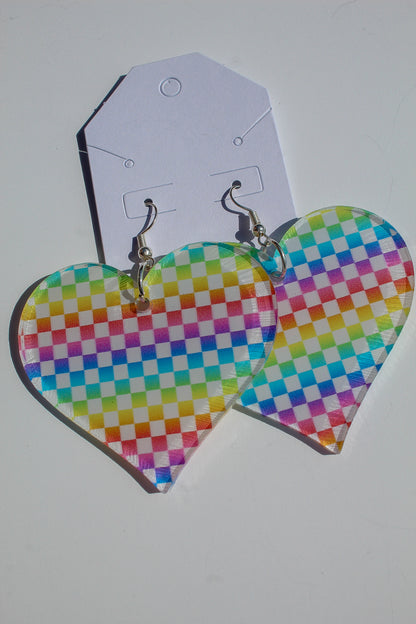 Rainbow Heart Earring