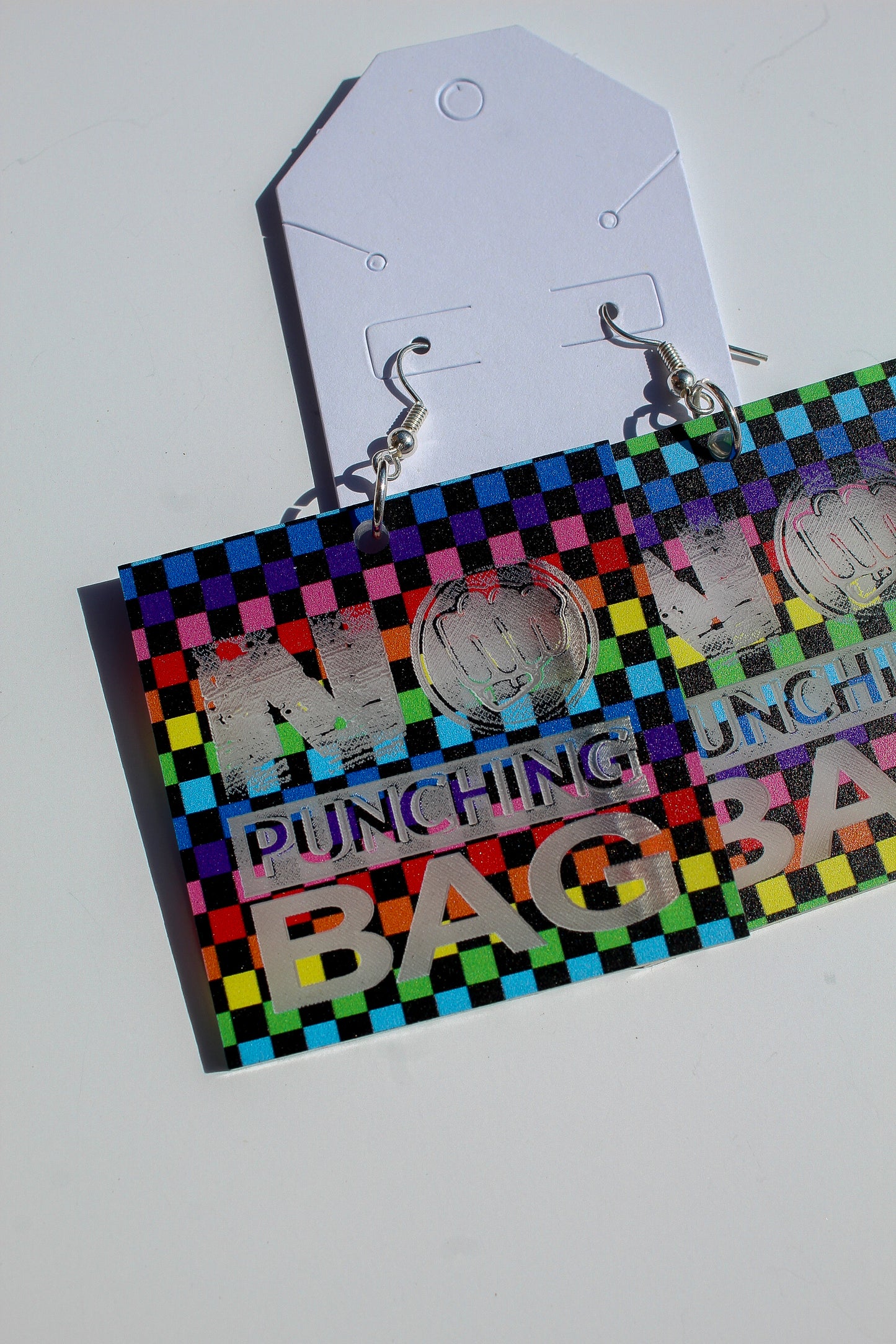 No Punching Bag Pride Earrings