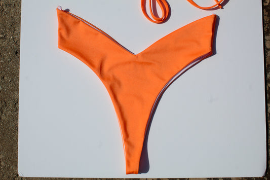 Orange High Cut Bikini Bottoms