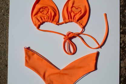 Orange High Cut Bikini Bottoms