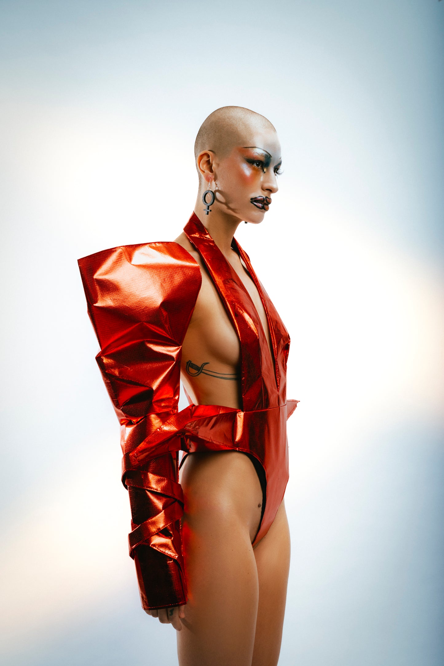 Rental - Red Metallic Bodysuit