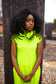 Neon Lime Wide Turtle Neck Dress