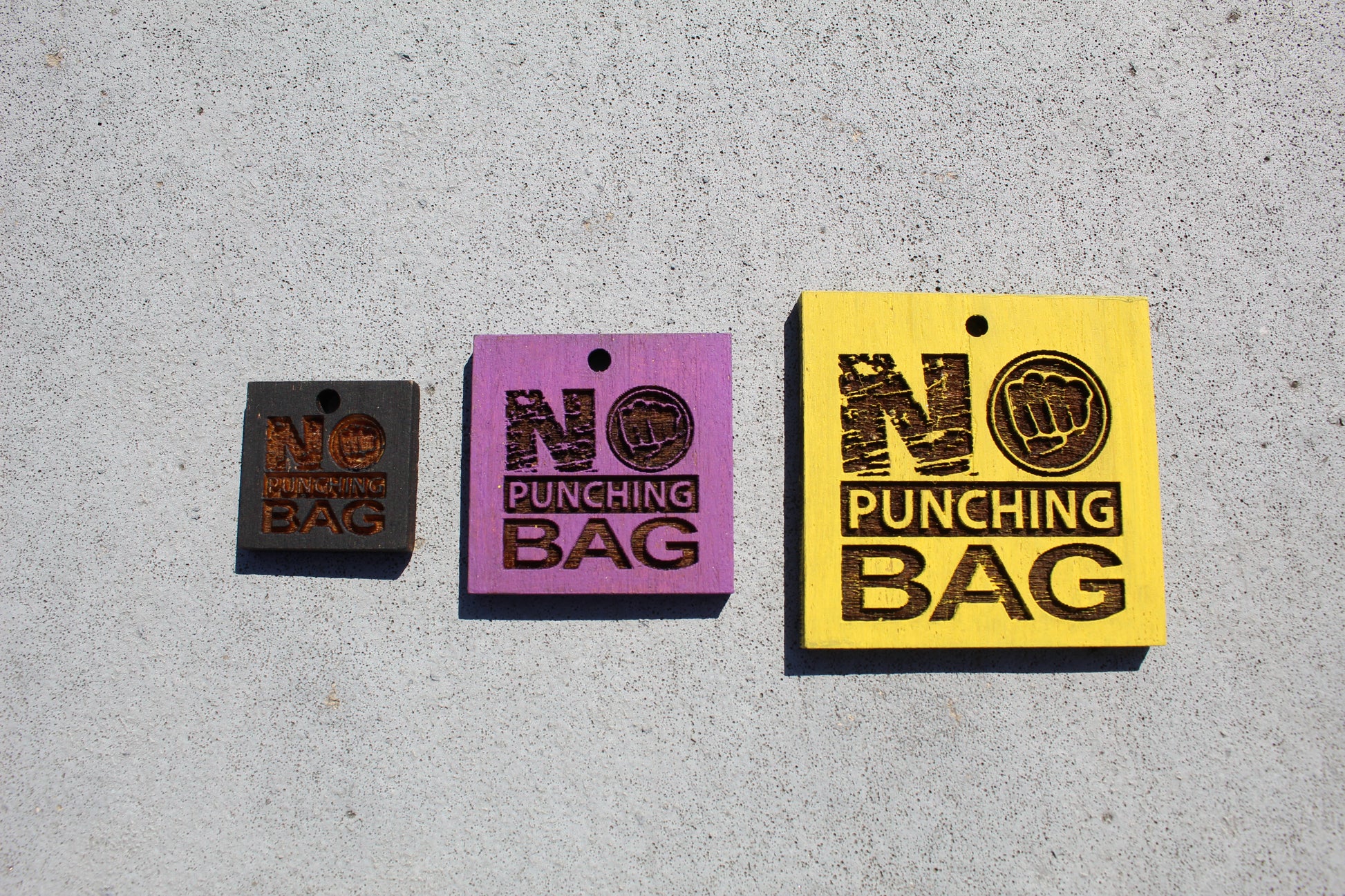 No Punching Bag Earrings sizes