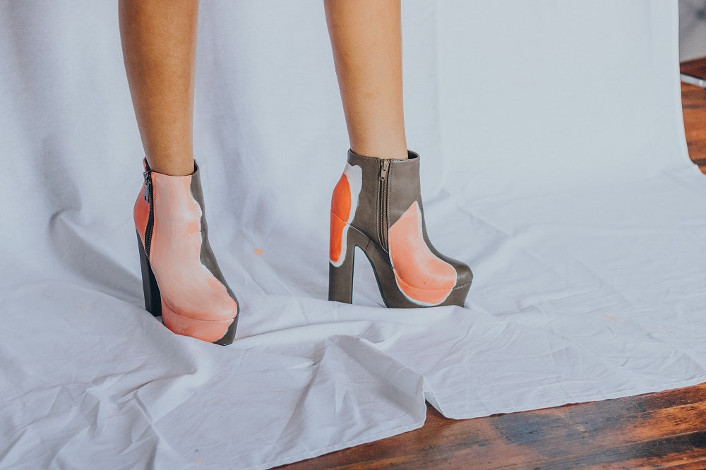 Orange Platform boots