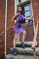Thigh High Purple Cocktail Dress