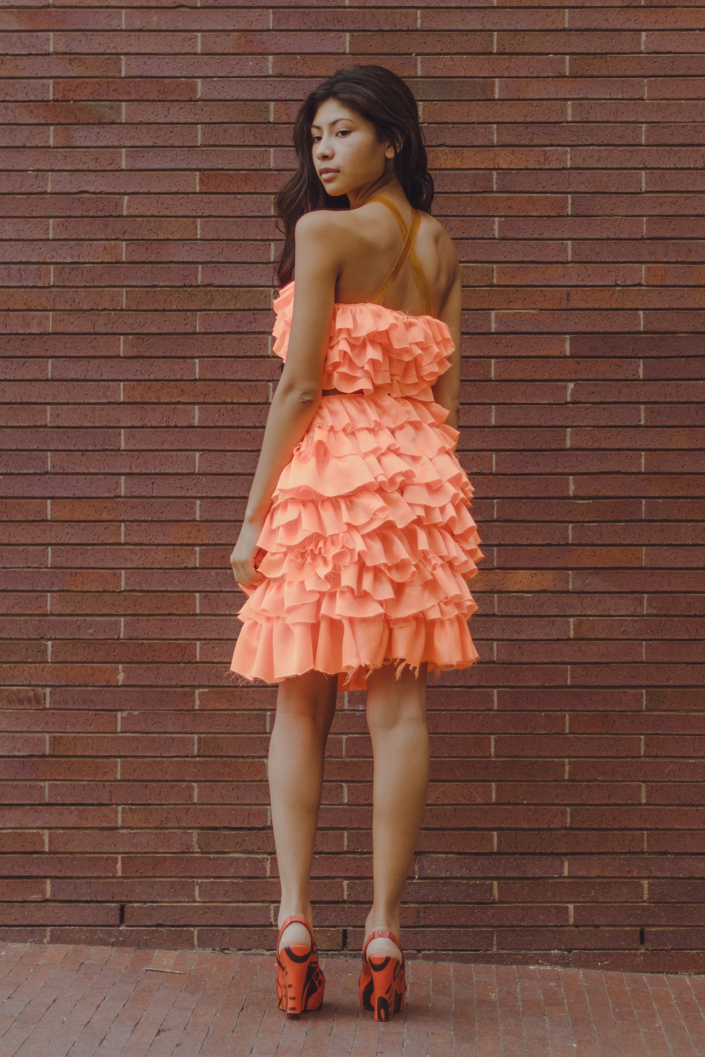 Gathered Ruffle top and skirt