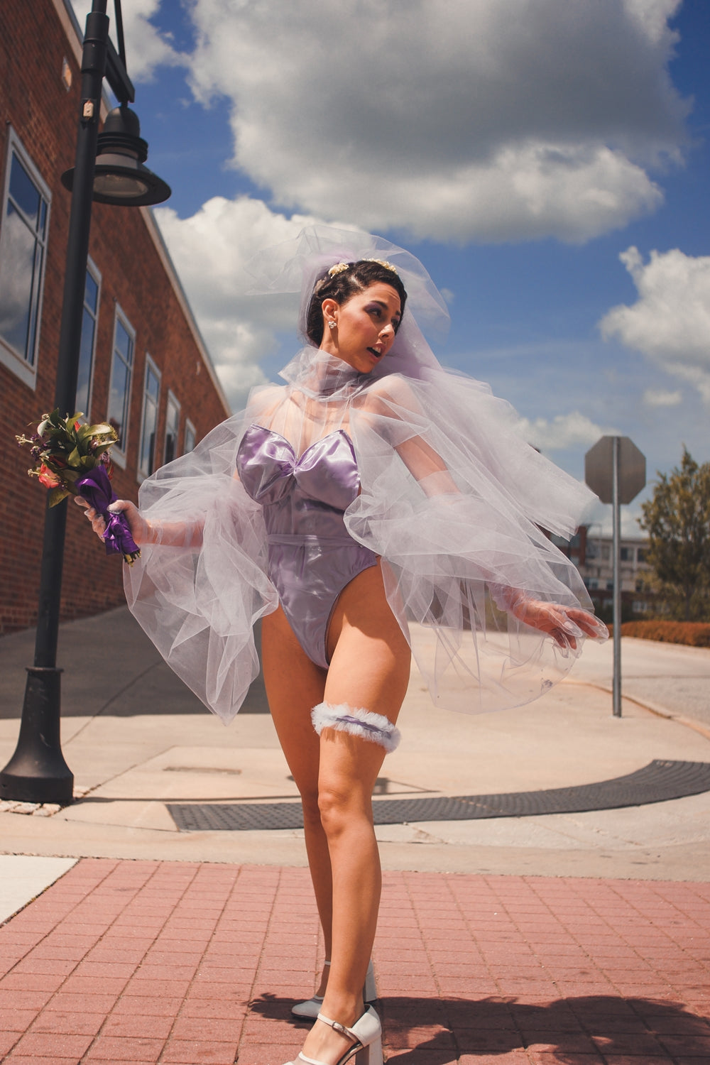 Lavender tulle bodysuit